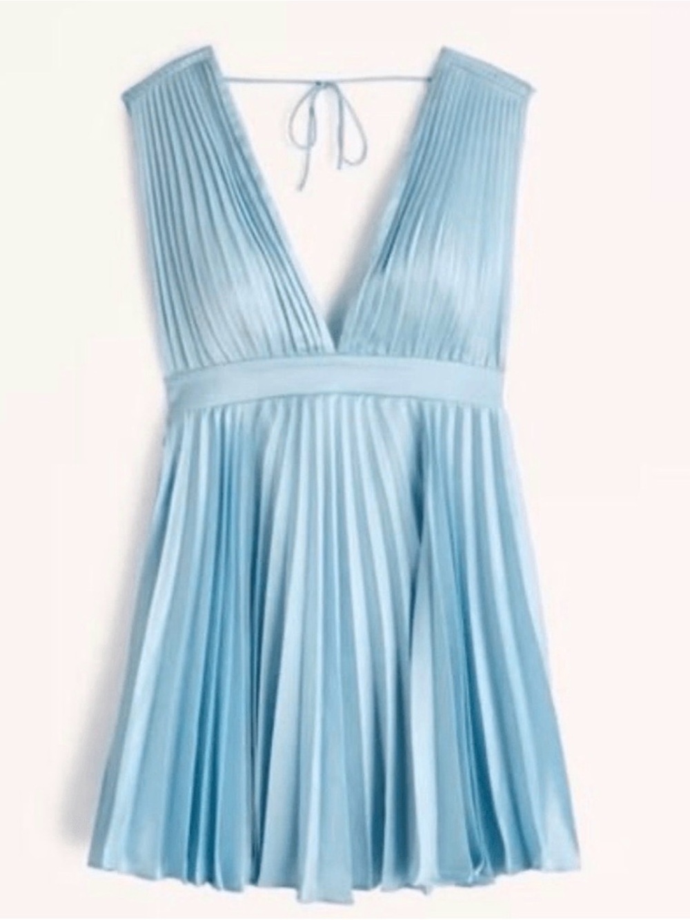 Abercrombie & Fitch Sky Blue Pleated Mini Dress - Picture 3 of 7